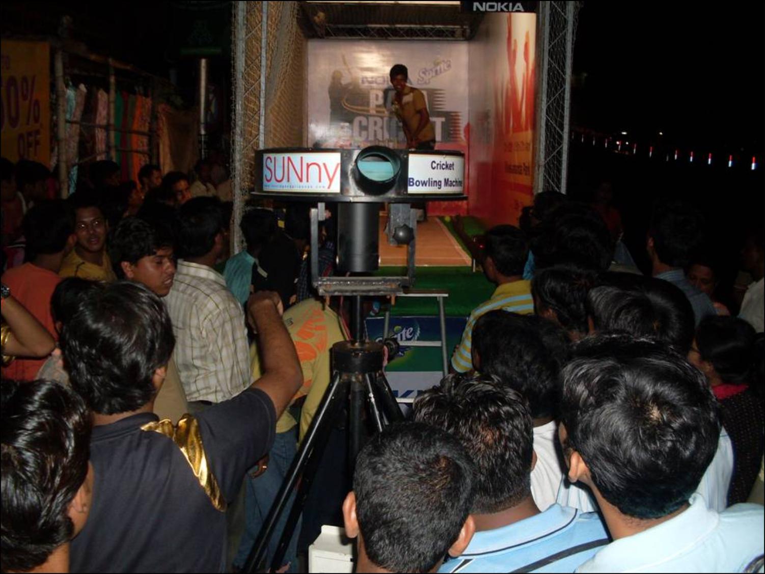 Cricket Bowling Machine used in OOH Publicity