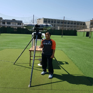 Jemimah Rodrigues with Leverage Master Digi Bowling Machine Jemimah Rodrigues with Leverage Master Digi Bowling Machine