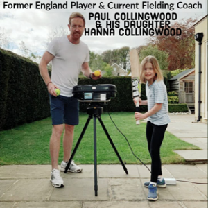 Paul Collingwood and His daughter with Leverage iWinner Bowling Machine Paul Collingwood and His daughter with Leverage iWinner Bowling Machine