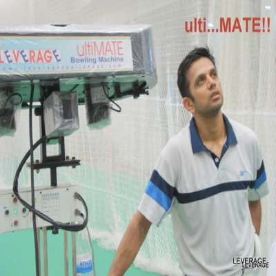 Rahul Dravid with Leverage Bowling Machine